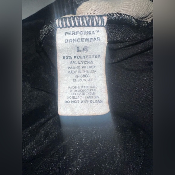 Black Velvet and Lace Dance Dress Large - Picture 3 of 3